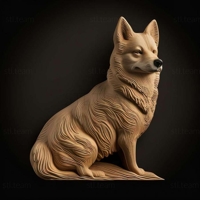 3D model Finnish Spitz dog (STL)